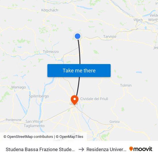 Studena Bassa Frazione Studena Bassa (Ponte, Dir. Pontebba) to Residenza Universitaria Delle Grazie map
