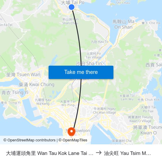 大埔運頭角里 Wan Tau Kok Lane Tai Po to 油尖旺 Yau Tsim Mong map
