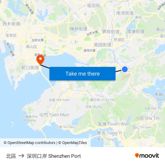 北區 to 深圳口岸 Shenzhen Port map