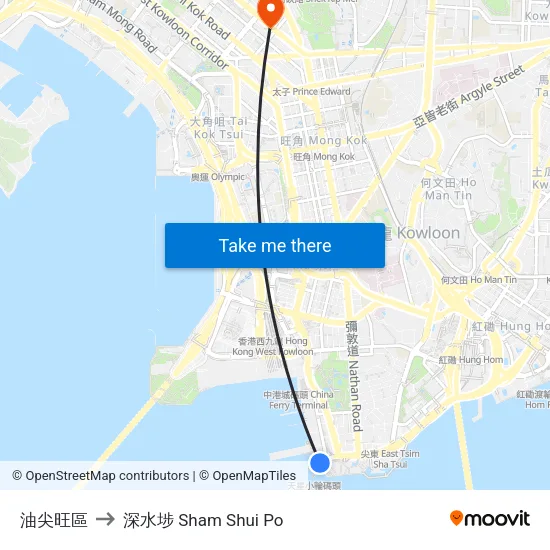 油尖旺區 to 深水埗 Sham Shui Po map
