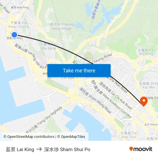 荔景 Lai King to 深水埗 Sham Shui Po map