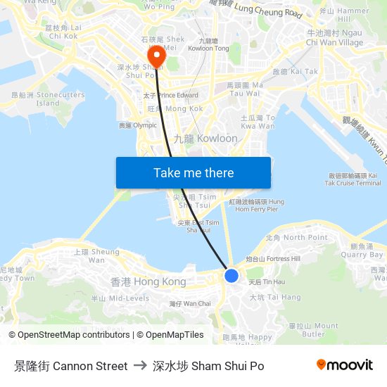 景隆街 Cannon Street to 深水埗 Sham Shui Po map