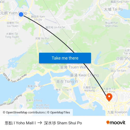 形點 I Yoho Mall I to 深水埗 Sham Shui Po map