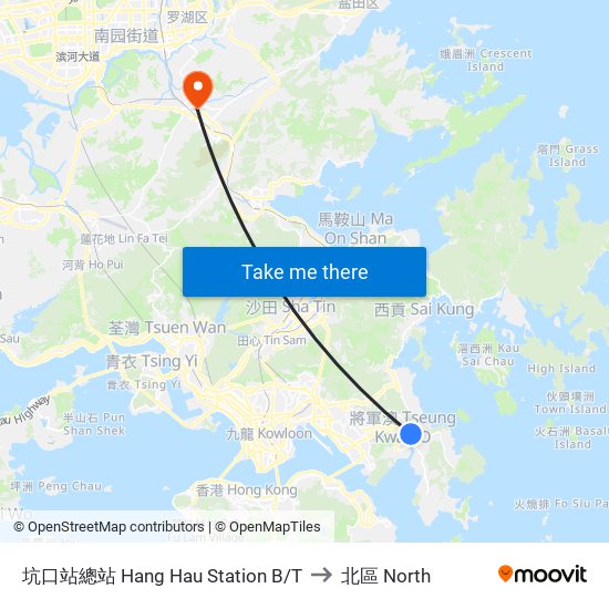 坑口站總站 Hang Hau Station B/T to 北區 North map
