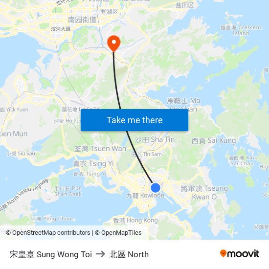 宋皇臺 Sung Wong Toi to 北區 North map