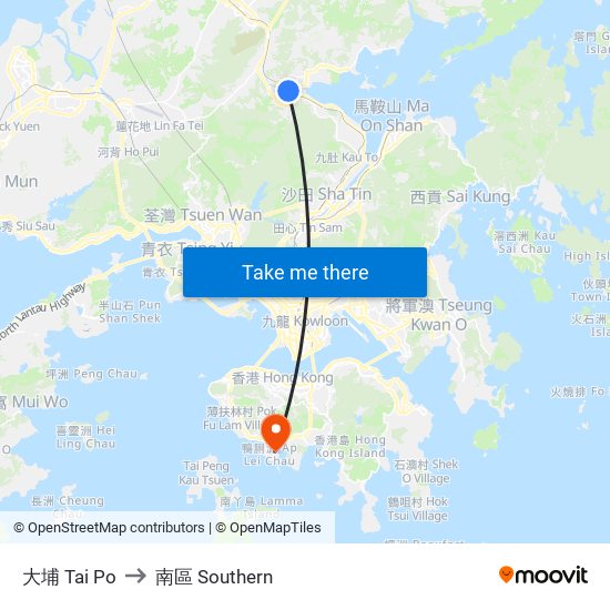 大埔 Tai Po to 南區 Southern map