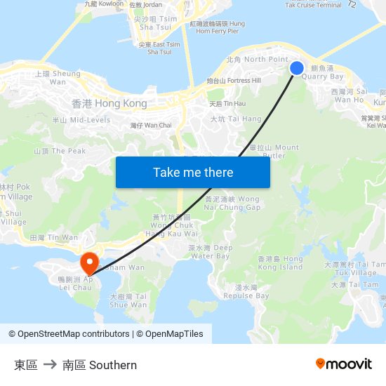 東區 to 南區 Southern map