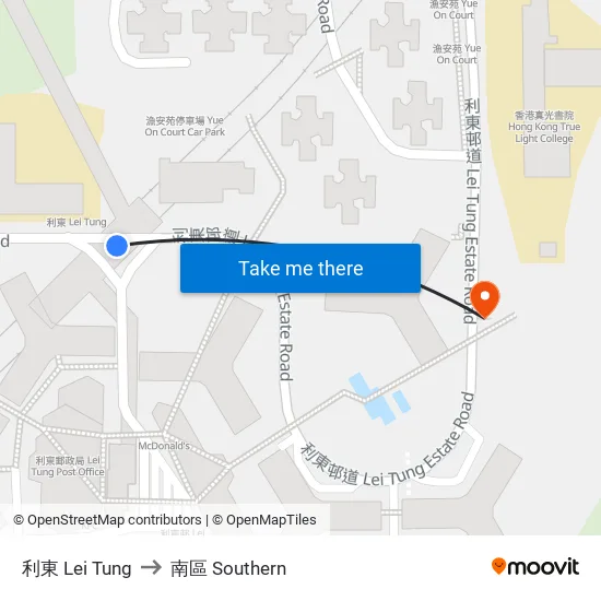 利東 Lei Tung to 南區 Southern map