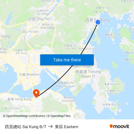 西貢總站 Sai Kung B/T to 東區 Eastern map