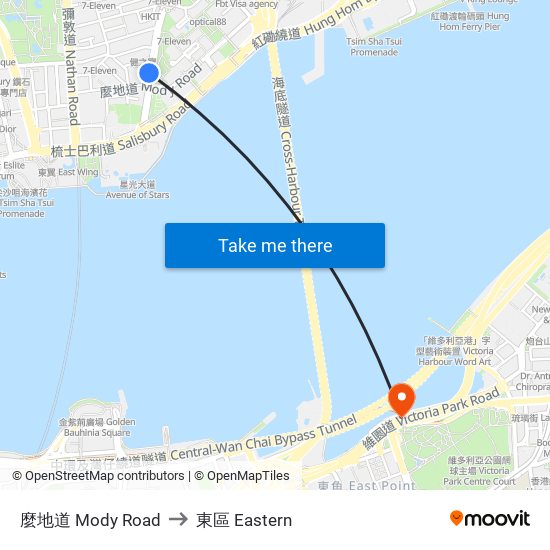 麼地道 Mody Road to 東區 Eastern map