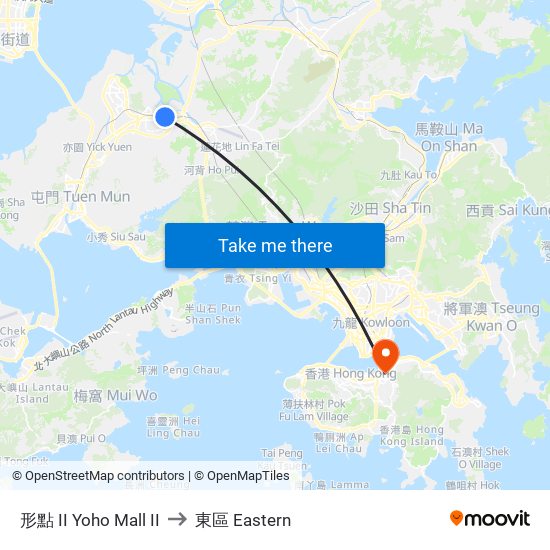 形點 II Yoho Mall II to 東區 Eastern map
