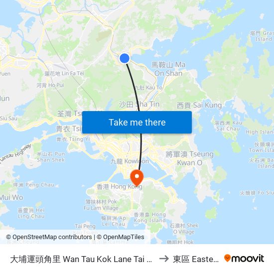 大埔運頭角里 Wan Tau Kok Lane Tai Po to 東區 Eastern map