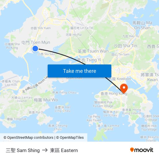 三聖 Sam Shing to 東區 Eastern map