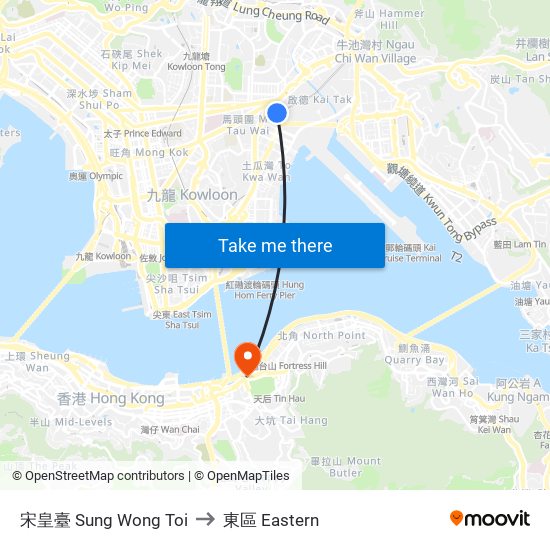 宋皇臺 Sung Wong Toi to 東區 Eastern map