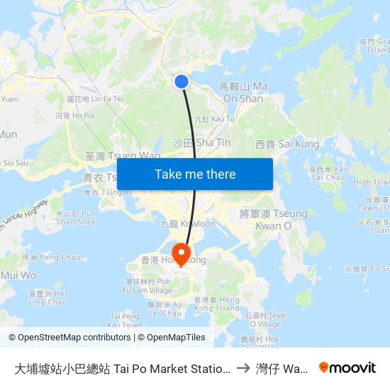 大埔墟站小巴總站 Tai Po Market Station Plb Terminus to 灣仔 Wan Chai map