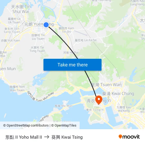 形點 II Yoho Mall II to 葵興 Kwai Tsing map