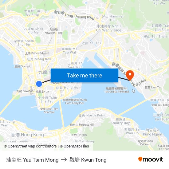 油尖旺 Yau Tsim Mong to 油尖旺 Yau Tsim Mong map
