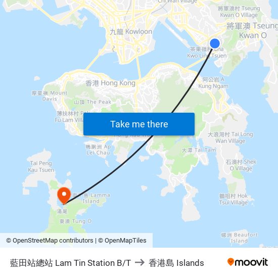 藍田站總站 Lam Tin Station B/T to 香港島 Islands map