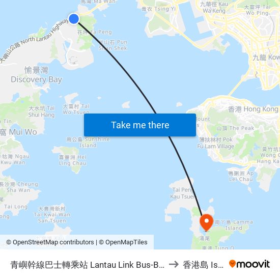 青嶼幹線巴士轉乘站 Lantau Link Bus-Bus Interchange to 香港島 Islands map