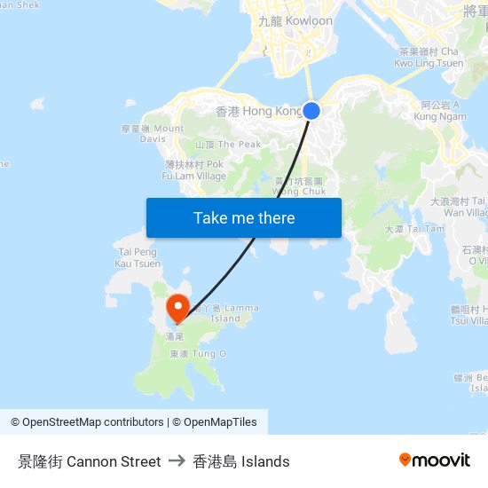 景隆街 Cannon Street to 香港島 Islands map