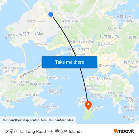 大棠路 Tai Tong Road to 香港島 Islands map