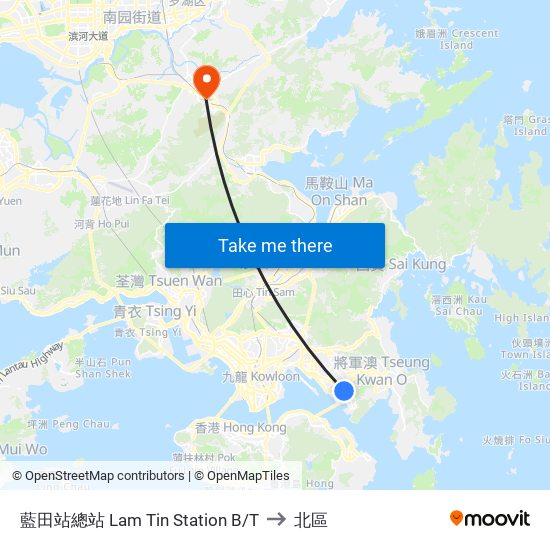 藍田站總站 Lam Tin Station B/T to 北區 map