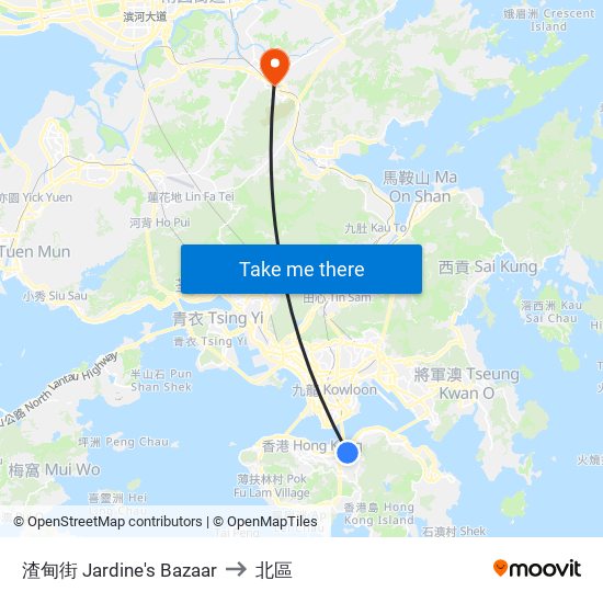 渣甸街 Jardine's Bazaar to 北區 map