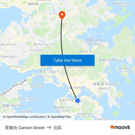 景隆街 Cannon Street to 北區 map