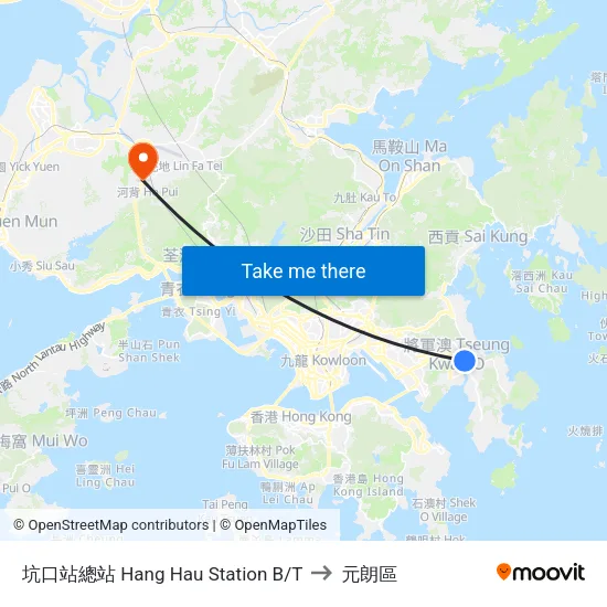 坑口站總站 Hang Hau Station B/T to 元朗區 map