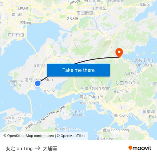 安定 on Ting to 大埔區 map
