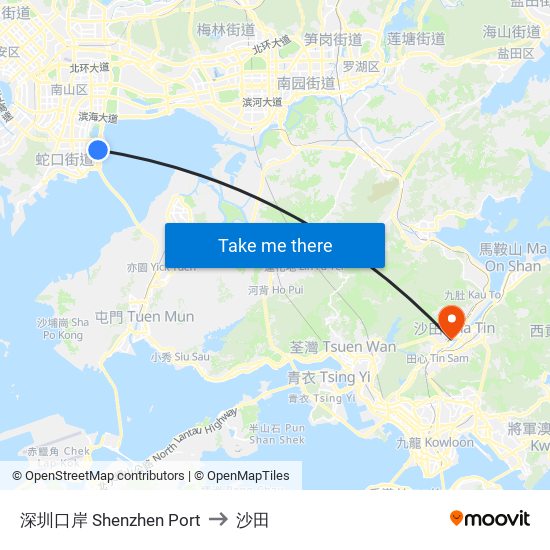 深圳口岸 Shenzhen Port to 深圳口岸 Shenzhen Port map