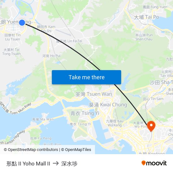 形點 II Yoho Mall II to 深水埗 map