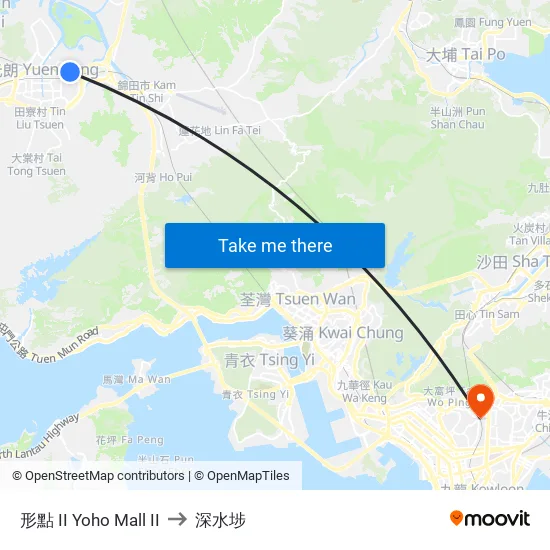 形點 II Yoho Mall II to 深水埗 map