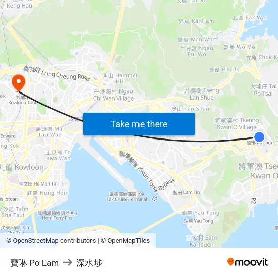 寶琳 Po Lam to 深水埗 map