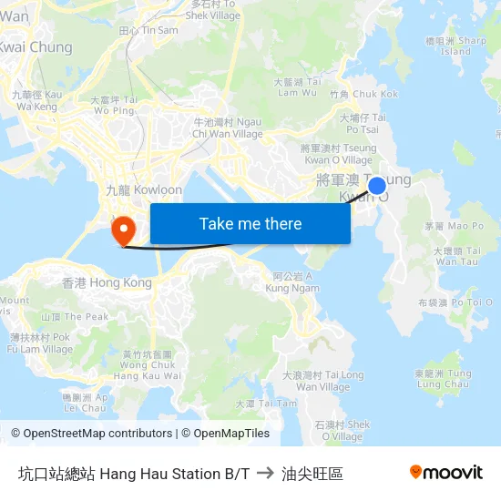 坑口站總站 Hang Hau Station B/T to 油尖旺區 map