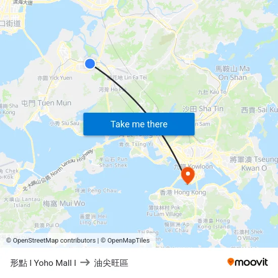 形點 I Yoho Mall I to 油尖旺區 map