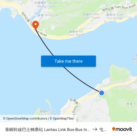 青嶼幹線巴士轉乘站 Lantau Link Bus-Bus Interchange to 屯門區 map
