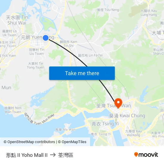 形點 II Yoho Mall II to 荃灣區 map