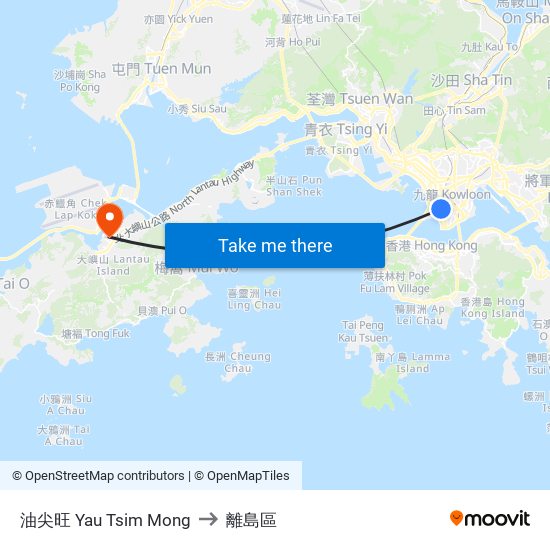油尖旺 Yau Tsim Mong to 離島區 map