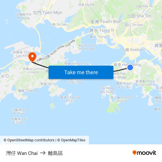 灣仔 Wan Chai to 離島區 map