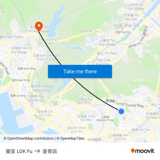 樂富 LOK Fu to 葵青區 map
