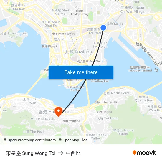 宋皇臺 Sung Wong Toi to 中西區 map
