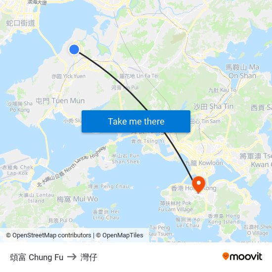 頌富 Chung Fu to 灣仔 map