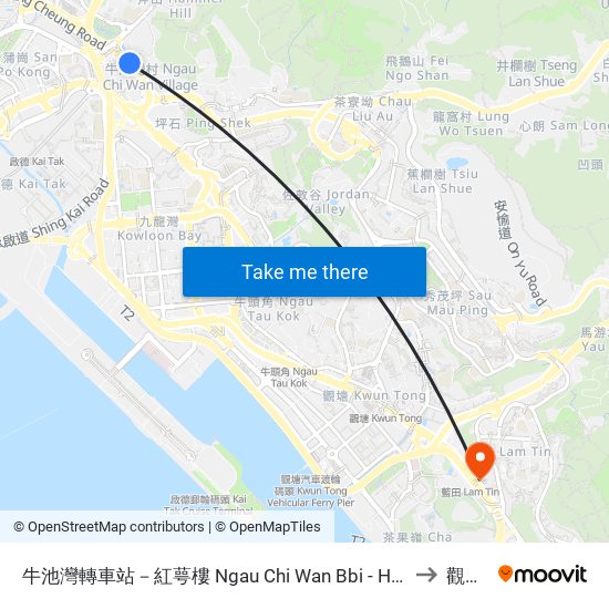 牛池灣轉車站－紅萼樓 Ngau Chi Wan Bbi - Hung Ngok House to 觀塘區 map