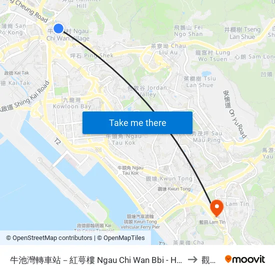 牛池灣轉車站－紅萼樓 Ngau Chi Wan Bbi - Hung Ngok House to 觀塘區 map