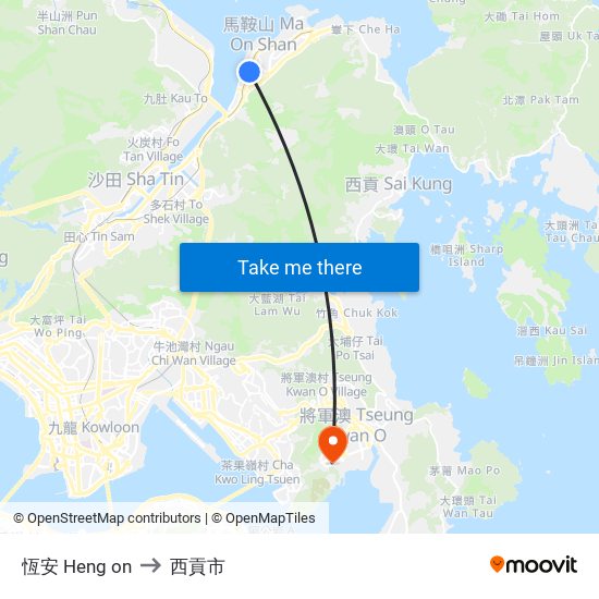 恆安 Heng on to 西貢市 map