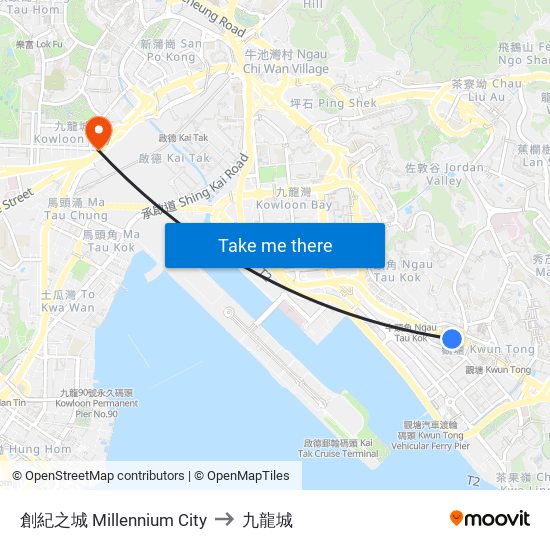 創紀之城 Millennium City to 九龍城 map