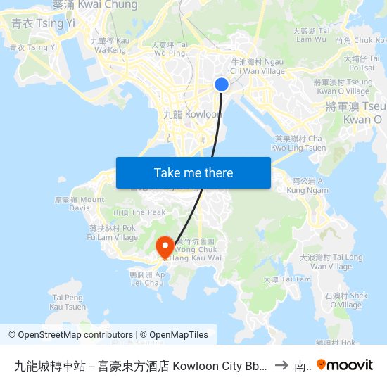 九龍城轉車站－富豪東方酒店 Kowloon City Bbi - Regal Oriental Hotel to 南區 map