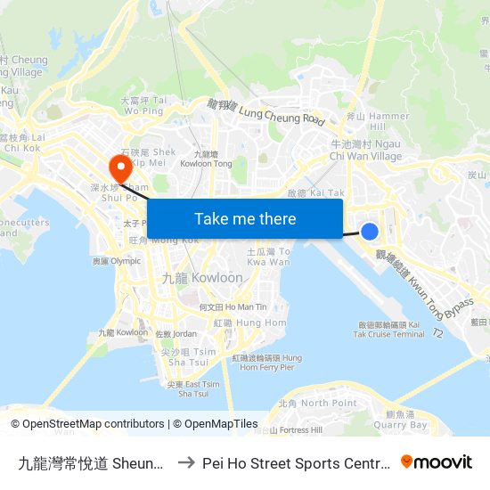 九龍灣常悅道 Sheung Yuet Road Kowloon Bay to Pei Ho Street Sports Centre 北河街體育館 (北河街體育館) map