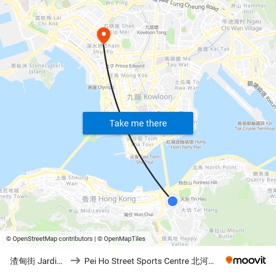 渣甸街 Jardine's Bazaar to Pei Ho Street Sports Centre 北河街體育館 (北河街體育館) map